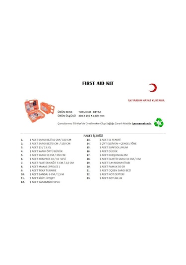 Büyük Boy İlk Yardım Seti First Aid Kit Go-53-vice 02257