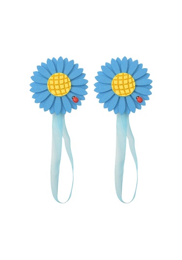 Suntek Magideal 1 Çift Örtü Kravat Arkalıkları Pencere Mavi-dantel