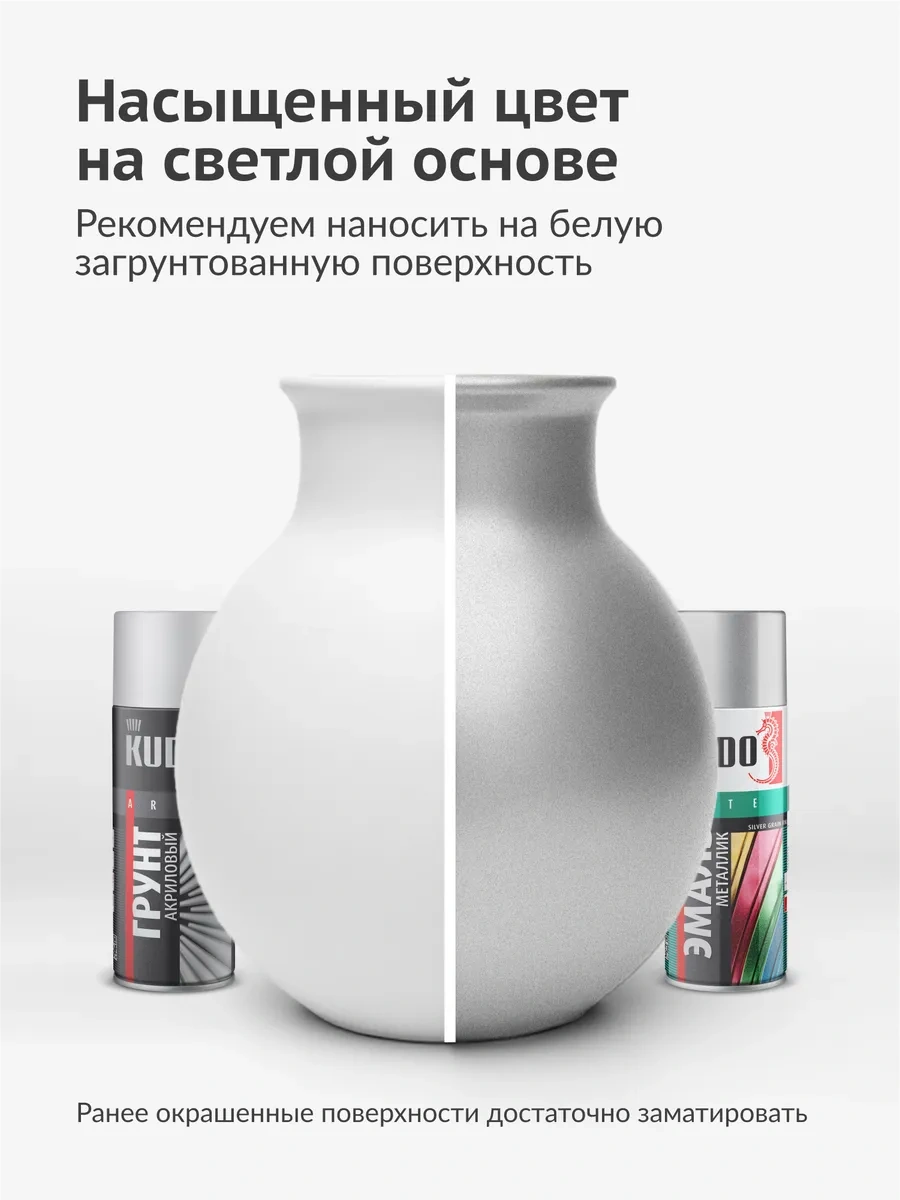 Kudo Metalik Sprey Boya, Hızlı Kuruyan, Gümüş 344221605