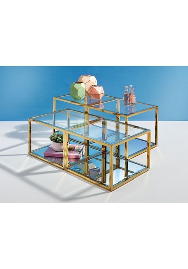 Janet Gold Metal Dörtlü Orta Sehpa