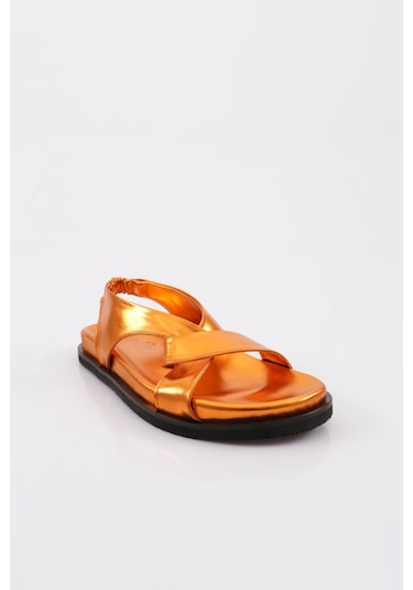 Dgn 3040 Kadin Çapraz Bantli Sandalet 3040-2261-R13813 Turuncu