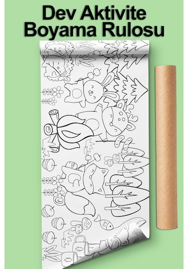 Melolisa Kamp Temalı Boyama Kağıdı 2.5 Metre Rulo - Bebek Ve Çocuk İçin Eğitici Aktivite Kağıdı