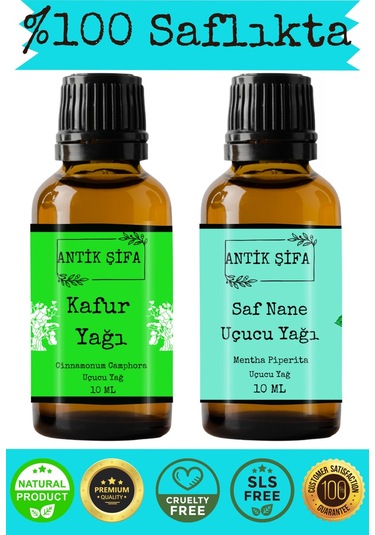 %100 Saf Kafur Yağı Ve Nane Uçucu Yağı - 10ml + 10ml 20 ML
