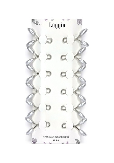 Eşarp Şal Klipsi Beyaz 12 Adet Arpa Model Klips - Kadın Tesettür Aksesuar İğne Beyaz