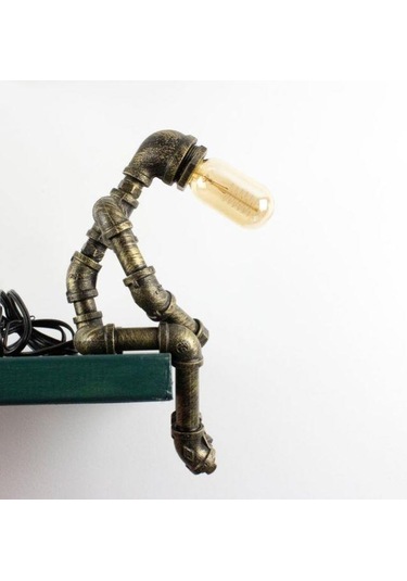 Robot Tasarım Retro Masa Lambası Rustik Endestriyel Tasarım Başucu Lambası Kitap Okuma Lambası