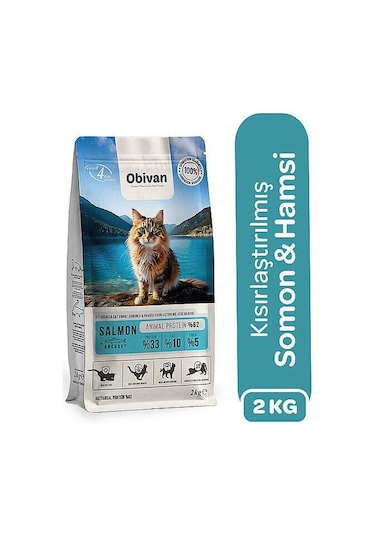 Obivan Sterilised Somonlu Ve Hamsili Kısırlaştırılmış Kedi Maması 2 Kg