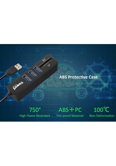 Konesam Beyaz Usb 2.0 5 Port Hub İle Sd/tf Kart Okuyucu - 480 Mbps Hızlı Veri Transferi, Plug & Play, Taşınabilir