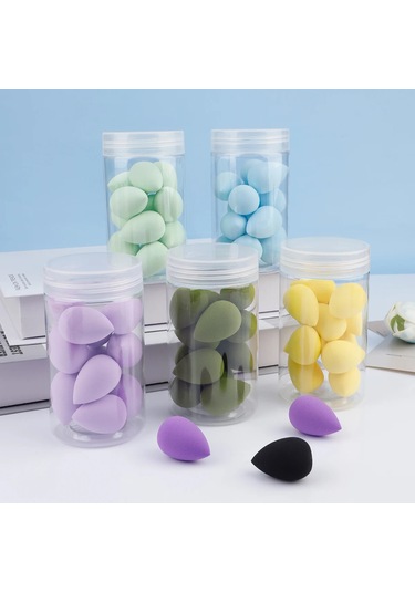 12 Adet Mini Güzellik Sünger Yumurta Su Damlası Küçük Makyaj Yumurta Tozu Puf Kuru Islak Black