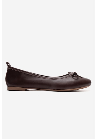 Luvishoes Cilt Hakiki Deri Kadın Babet Ayakkabı 01 Kahve Kahverengi