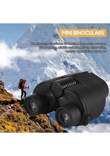 Samdoo 12x Bak7 Prisma Mini Binokül, Otomatik Odak, Yüksek Kaliteli Görüntü, Zayıf Işık Gece Görüşü, Su Geçirmez, Siyah, Dış Mekan İçin