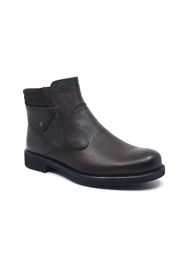 Taşpınar%100 Deri Erkek Günlük Kışlık Kürklü Bot 39-44 Kahverengi