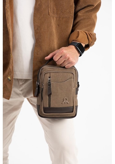 Kanvas Kumaş Erkek Postacı Çanta Omuz Çantası 20 12 Cm Çapraz Askılı Omuz Çantası Mega Çanta Siyah