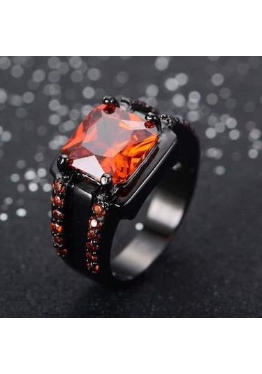 Kırmızı Vintage Erkek Kadın Kristal Yeşil Yüzük Charm Siyah Altın Alyanslar Erkekler Kadınlar Için Punk Kare Zirkon Alyans 8 Kırmızı