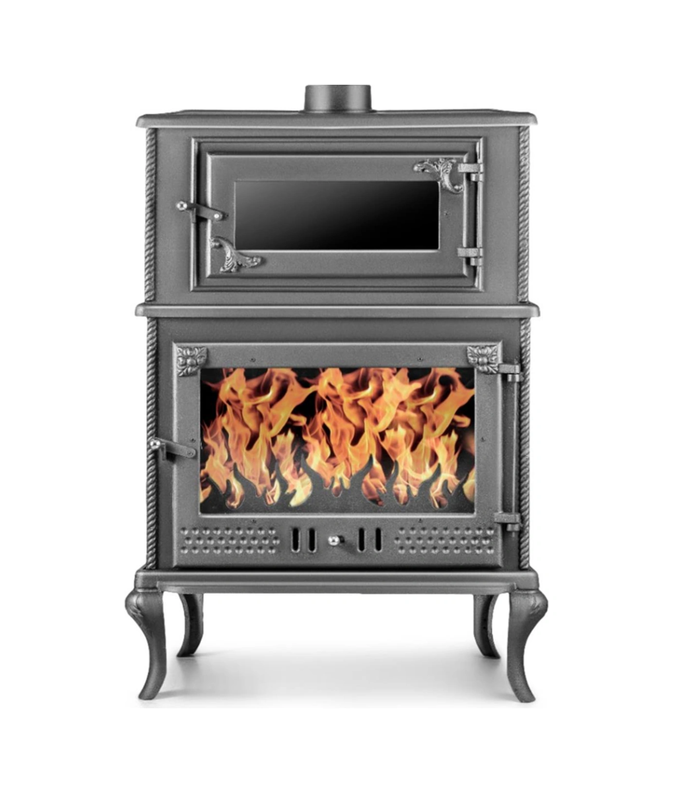 Üç Camlı Fırınlı Döküm Şömine Soba Erendemir