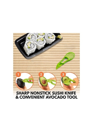 Novahub Ev Yapımı Sushi Seti - 16 Parça Doğal Bambu Malzemelerle Prof. Sushi Deneyimi Çok Renkli