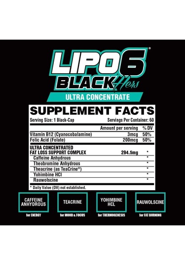 Nutrex Lipo 6 Hers Ultra Fat Burner Concentrate 60 Capsules