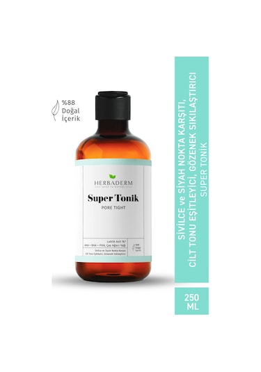 Herbaderm Pore Tight Sivilce, Siyah Nokta Karşıtı Super Tonik Laktik Asit %7 250 Ml