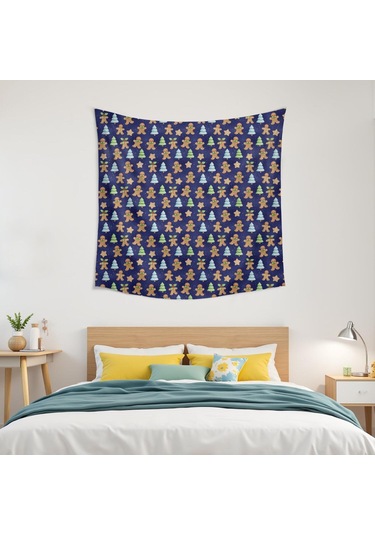 Noel Desenli 50x50 İnç Kare Duvar Halısı, Yumuşak Kumaş, Oturma Ve Yatak Odası Süslemesi İçin