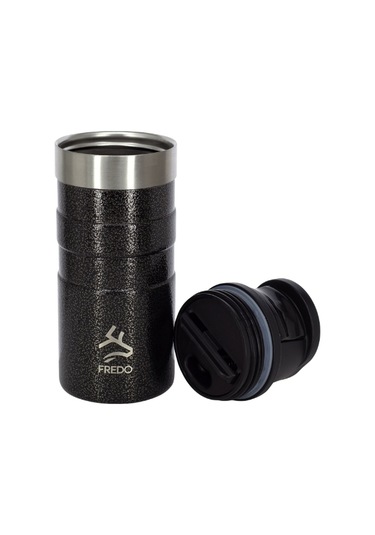 Comfort Therm Paslanmaz Çelik Benekli Siyah Termos Bardak, Mug 350ml Benekli Siyah