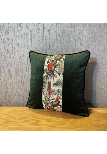 "verde" Bordürlü Kırlent Kılıfı Yeşil