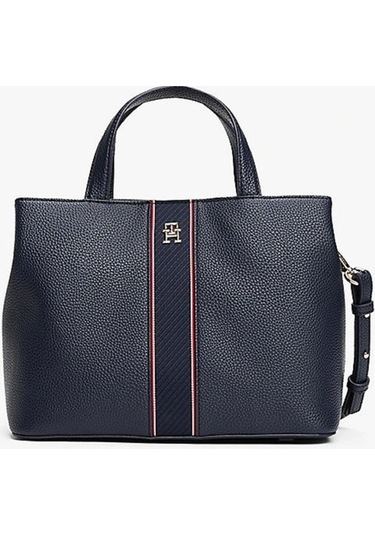 Tommy Hilfiger Monogramlı Kadın Lacivert Omuz Çantası Lacivert