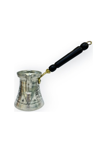 Paşa İşlemeli 4 Kişilik Kalaylı Bakır Cezve