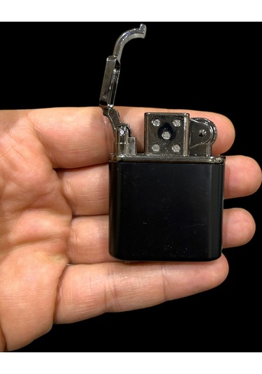 Siyah Pürmüzlü Gazlı Metal Çakmak 109472