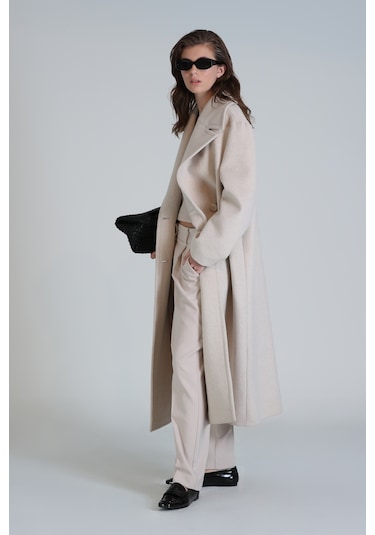 Lufian Burnıe Kadın Palto Bej Bej 122150002100550 Bej