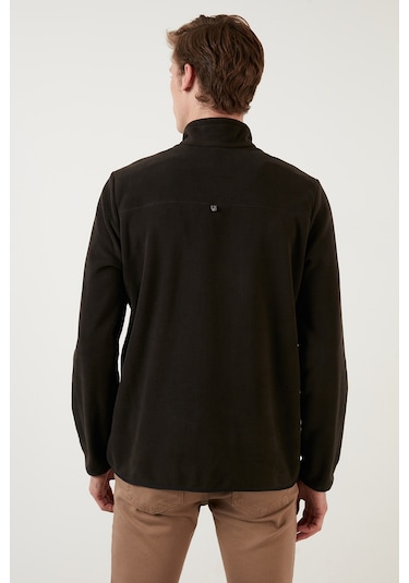 Buratti Slim Fit Anti-Pilling Tüylenme Yapmayan Bato Yaka Kışlık Şardonlu Erkek Polar 5906001 Antrasit