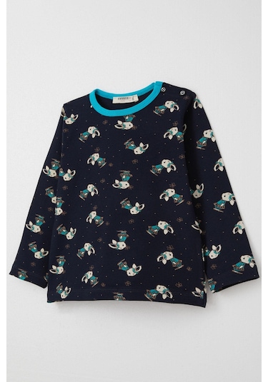 Breeze Kız Çocuk Pijama Takımı Sevimli Tavşancık & Kelebek Desenli 1-3 Yaş, Koyu Lacivert Lacivert