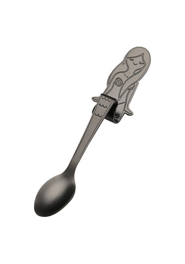Siyah Denizkızı Çay Kaşığı Paslanmaz Çelik Yaratıcı Çay Kahve Kaşığı