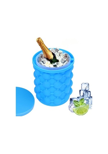 Jialan Buz Küpü Kalıp Buz Tepsileri Büyük Yuvarlak Silikon Buz Sq Mavi