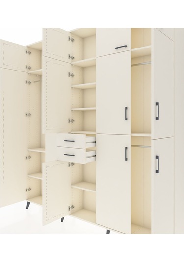 Arges Dolap 10 Raflı 2 Çekmeceli 3 Askılı 220x30x243 Aytaşı-aytaşı/aytaşı Aytası/aytası