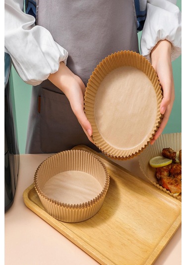 50 Adet Airfryer Pişirme Kağıdı Hava Fritözü Xiaomi Philips Yağsız Tefal Kumtel Mi Kağıt Kahverengi