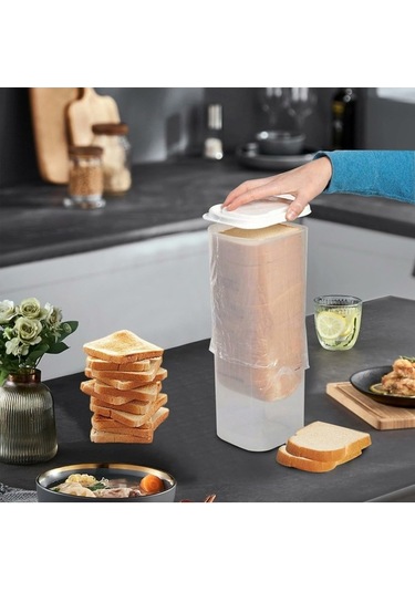 Pazly Kapaklı Hava Geçirmez Ekmek Saklama Kasesi Şeffaf Plastik Mutfak Ekmek Kutusu Bpa İçermez, Fda Yok Beyaz Beyaz