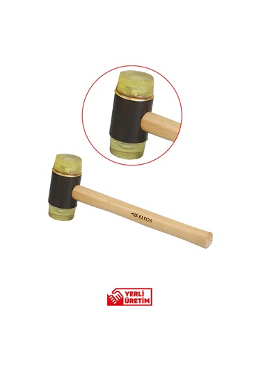 Ahşap Saplı Plastik Tokmak Çekiç 30 Mm Evt830 Darbe Emici Dayanıklı Usta El Aleti Yerli Üretim