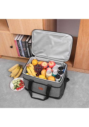 Yifomall 33l Gri Dışarıda Kullanıma Uygun Isıtma-soğutma Çantası, Su Geçirmez Oxford Kumaşı, Leakproof Tasarım, Çift Açılabilir Reşet, Günlük Yemek Ve Piknik İçin Uygun Çok Renkli