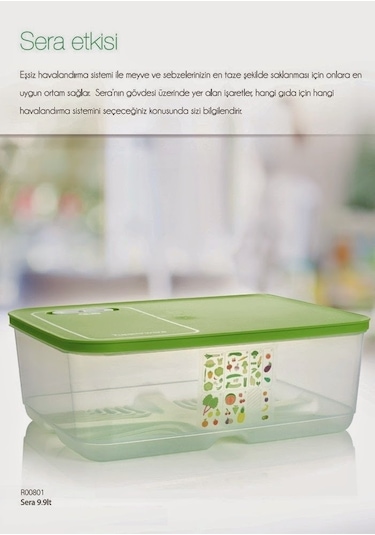 Tupperware Sera Buzdolabı Sebzelik Saklama Kabı 9.9 L
