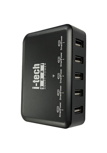 İ-tech ITG-USC02 1.2 MT 5 Usb 8A 40 W Akıllı Şarj Siyah