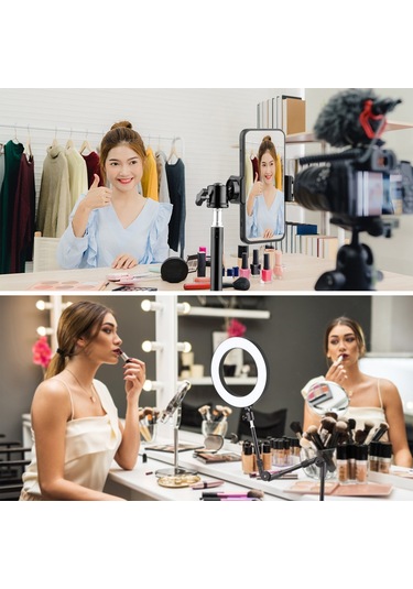 Reedark Katlanabilir Masa Üstü Metal Braket 1/4 Vida 3kg Kapasiteli Küresel Başlıklı Led Dolgu Işığı Web Kamerası Akıllı Telefon Tutucu