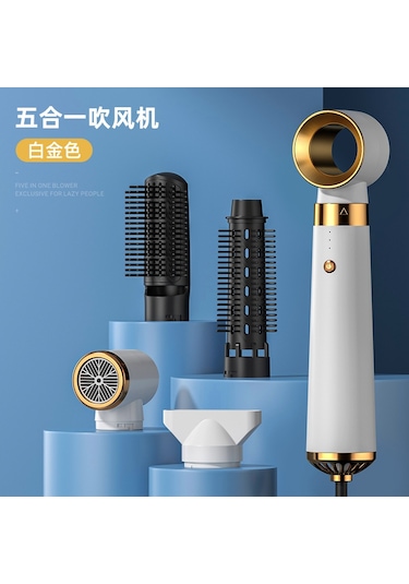 5 İn 1 Otomatik Bukle Yapma Düzleştirici Ve Kurutucu Saç Şekillendirme Makinesi Beyaz