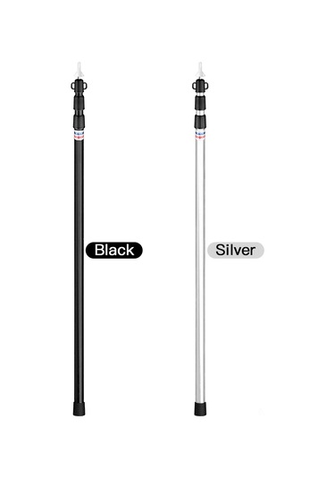 Padalink 3 Bölümlü Ayarlanabilir Alüminyum Kamp Çadırı Direği - 3 Metre Siyah Siyah