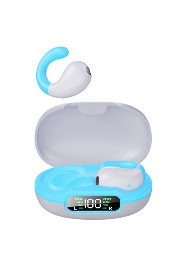 Qingmipy Beyaz-mavi Bt 5.3 Kulaklık - 10m Menzil, 5 Saat Müzik Süresi, 13mm Hoparlör, 30mah Pil