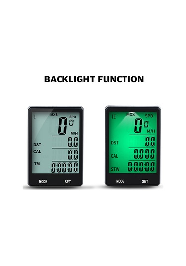 Aubyhe Sürekli Işık Ve Su Geçirmez Bisiklet Hızı Ölçer, Lcd Ekranlı Akıllı Spor Takip Cihazı - Ipx6 Koruma, Sıcaklık Ve Mesafe Göstergesi Yeşil