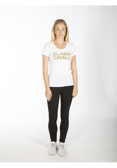 ROBERTO CAVALLI  Kadın T'shirt RRC5499L Beyaz