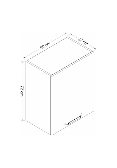 Minar Mutfak Modül Üst 1dk2r 60cm Dolap Byz Aliminyum Füme Cam