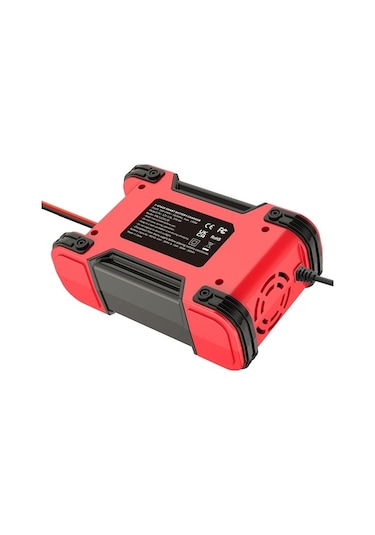 Diğer Foxsur 12v/24v 12a Akü Şarj Cihazı, 7 Aşamalı Darbe Bakım, Kırmızı