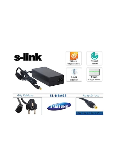 S-Link Sl-Nba92 90W 19V 4.22A 5.5x2.5 Samsung Uyumlu Notebook Standart A