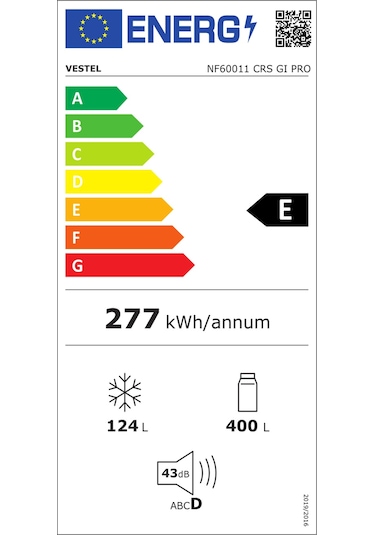 Vestel NF60011 CRS GI Pro 523 LT No-Frost Çift Kapılı Buzdolabı