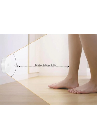 Sge Teknoloji Hareket Sensörlü Sarı Renk USB Şarjlı Led Işık Lamba